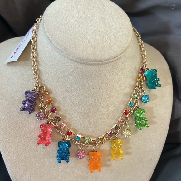 Betsey Johnson Colorful Gummy Bears & Crystal Necklace-Boutique - Picture 2 of 8